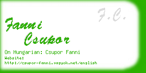 fanni csupor business card